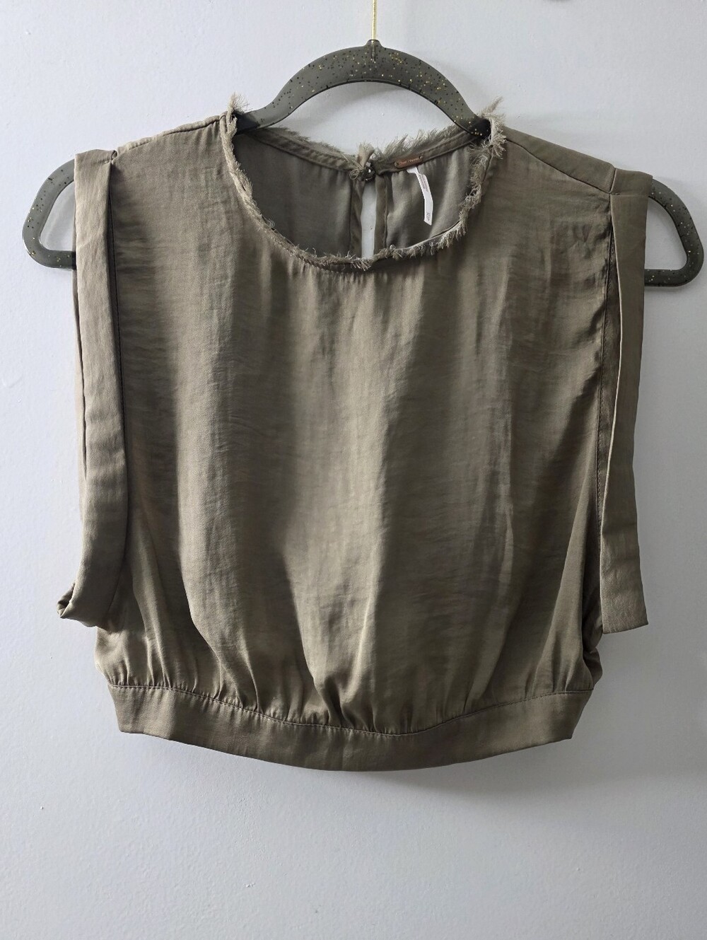 Free People Silky Sage Green Crop Top Size XS